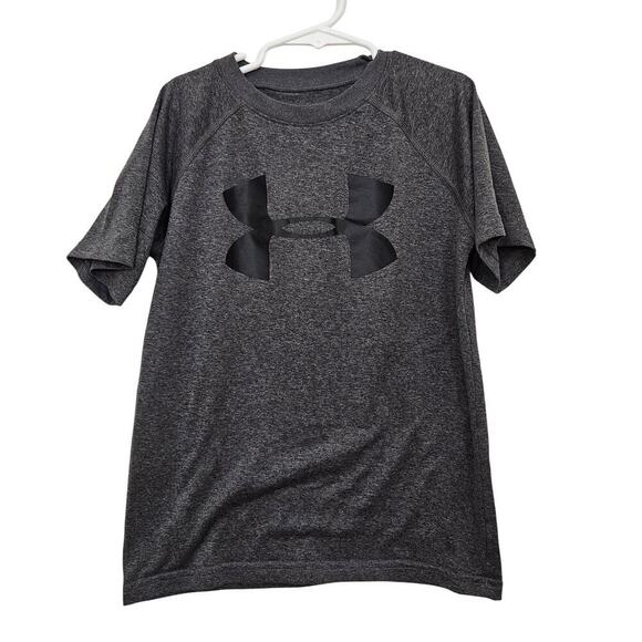 Under Armour Boys loose fit t-shirt size small logo tshirt Heat Gear Gray - Picture 1 of 3